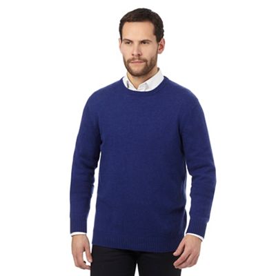 The Collection Bright blue ribbed trim lambswool blend jumper